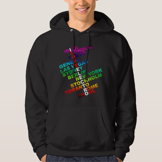 Ik hou van Electro Wereldwijd Hoodie (Voorkant)
