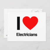 Ik hou van elektriciens briefkaart (Voorkant / Achterkant)
