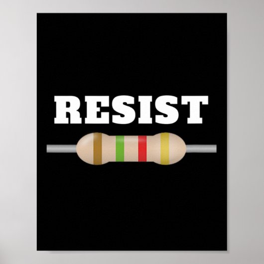 Ik hou van elektriciteit ontwerp weerstand symbool poster (Voorkant)