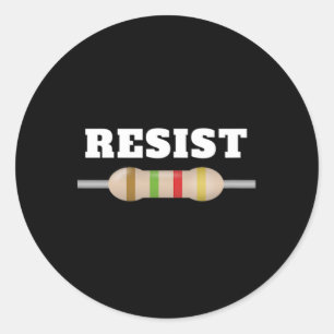Ik hou van elektriciteit ontwerp weerstand symbool ronde sticker