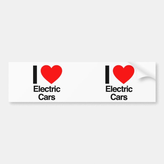 ik hou van elektrische auto ' s bumpersticker (Voorkant)