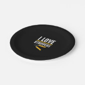 Ik hou van elektrische elektriciteit papieren bordje (Gekanteld)