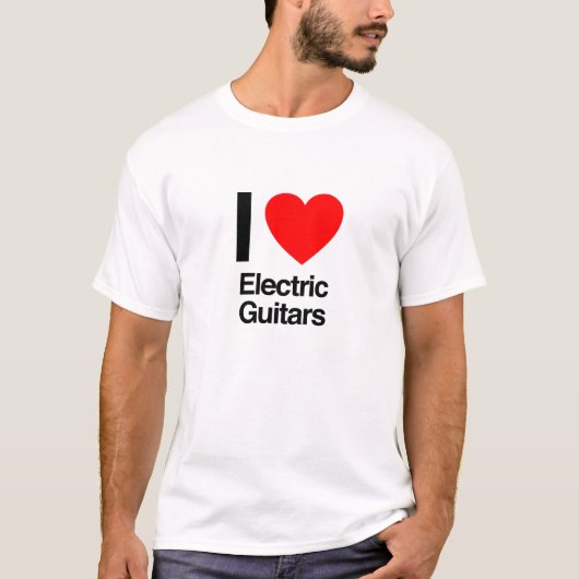 Ik hou van elektrische gitaren t-shirt (Voorkant)