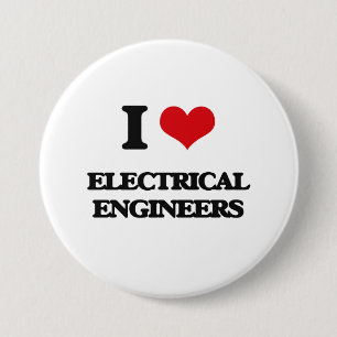 Ik hou van elektrische ingenieurs ronde button 7,6 cm