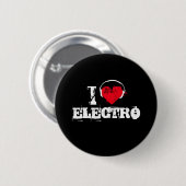 Ik hou van elektro ronde button 5,7 cm (Voorkant /achterkant)