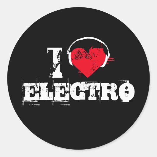 Ik hou van elektro ronde sticker (Voorkant)