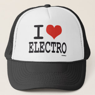 Ik hou van elektro trucker pet
