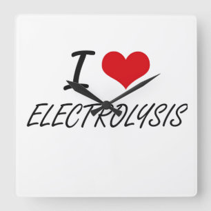 Ik hou van ELEKTROLYSE Vierkante Klok