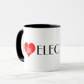 Ik hou van elektronen mok (Voorkant links)