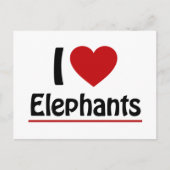 Ik hou van Elephants Briefkaart (Voorkant)