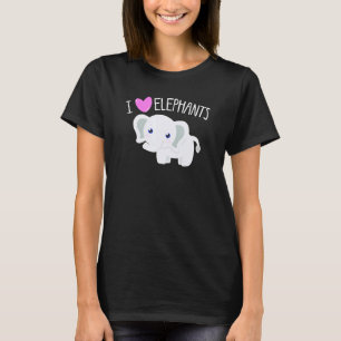 Ik hou van ELEPHANTS Cute Heart Toddler Girls Kind T-shirt