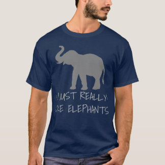Ik hou van Elephants Cute Retro Elephant L T-shirt