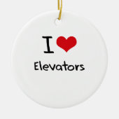 Ik hou van Elevators Keramisch Ornament (Voorkant)
