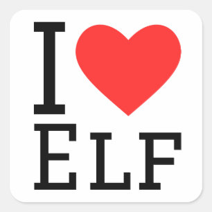 Ik hou van elf vierkante sticker