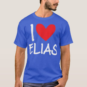 Ik hou van Elias Name Persoonlijke Mannen Guy BFF T-shirt