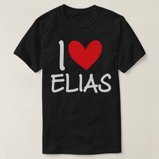 Ik hou van Elias Name Persoonlijke Mannen Guy BFF T-shirt (Design voorkant)