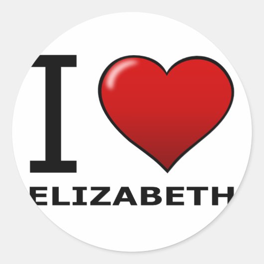 IK HOU VAN ELIZABETH, NJ - NEW JERSEY RONDE STICKER (Voorkant)