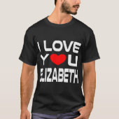 Ik hou van Elizabeth Red Heart Design om honing te T-shirt (Voorkant)