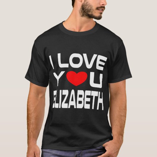 Ik hou van Elizabeth Red Heart Design om honing te T-shirt (Voorkant)