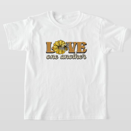 Ik hou van elkaar prachtige Bumble Bee Floral Art T-shirt (Laagn)