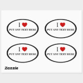 - Ik hou van "elke tekst hier" Sticker (Vel)