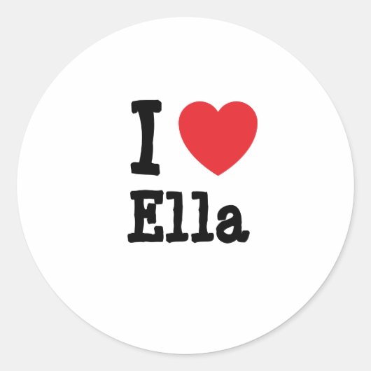 Ik hou van Ella hart T-Shirt Ronde Sticker (Voorkant)