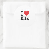 Ik hou van Ella hart T-Shirt Ronde Sticker (Tas)