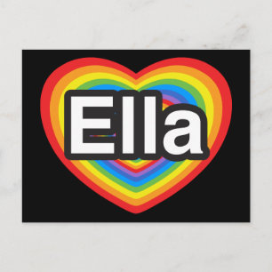 Ik hou van Ella. Ik hou van je Ella. Hart Briefkaart