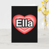 Ik hou van Ella. Ik hou van je Ella. Hart Kaart (Gele Bloem)