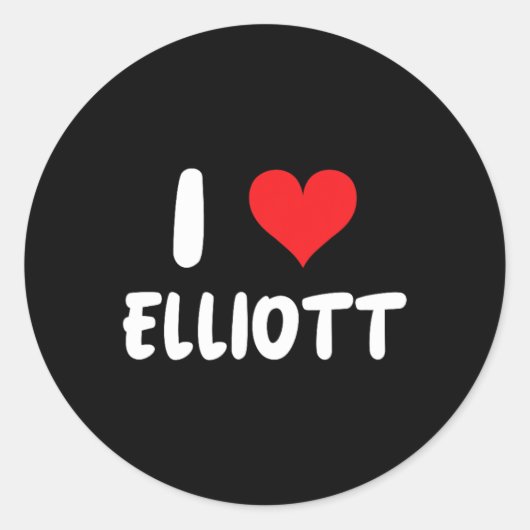 Ik hou van Elliott - Heart Ronde Sticker (Voorkant)