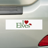 Ik hou van Elves Bumpersticker (Op auto)