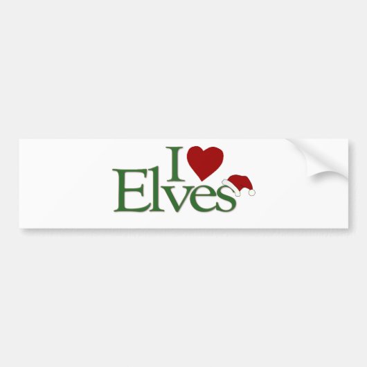 Ik hou van Elves Bumpersticker (Voorkant)