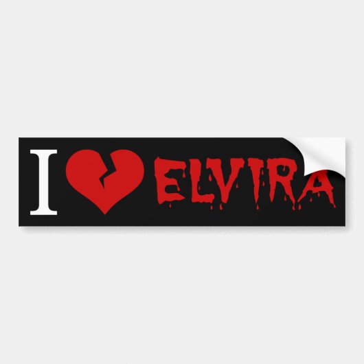 Ik hou van Elvira Broken Heart Bumpersticker (Voorkant)