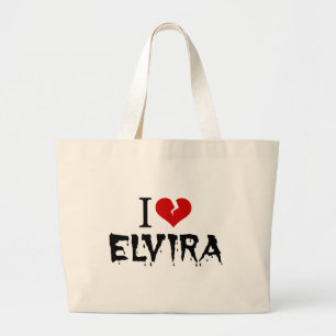Ik hou van Elvira Broken Heart Grote Tote Bag