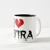 Ik hou van Elvira Broken Heart Tweekleurige Koffiemok (Voorkant rechts)