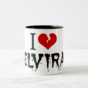 Ik hou van Elvira Broken Heart Tweekleurige Koffiemok