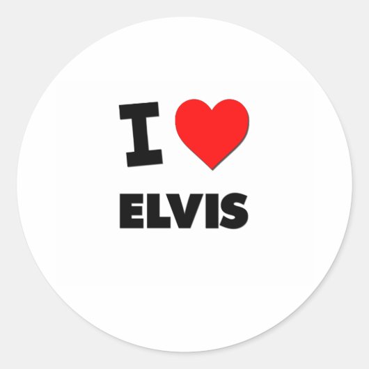 Ik hou van Elvis Ronde Sticker (Voorkant)