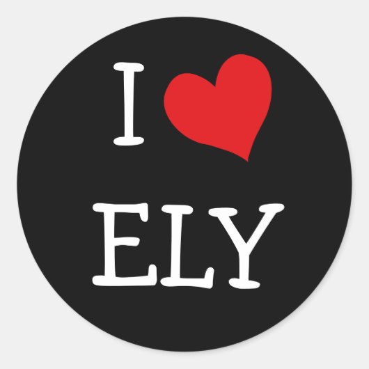 Ik hou van Ely Ronde Sticker (Voorkant)