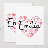 Ik hou van Emilia Bedankkaart (Voorkant / Achterkant)