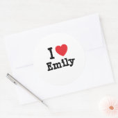 Ik hou van Emily hart T-shirt Ronde Sticker (Envelop)