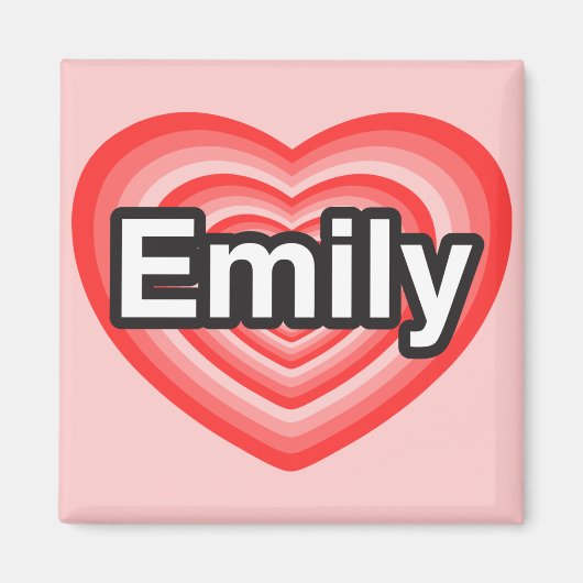 Ik hou van Emily. Ik hou van je Emily. Hart Magneet (Voorkant)