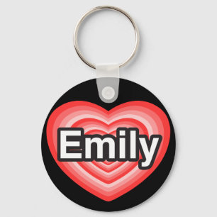 Ik hou van Emily. Ik hou van je Emily. Hart Sleutelhanger
