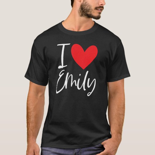 Ik hou van Emily Name Personalized Girl Woman Bff  T-shirt (Voorkant)