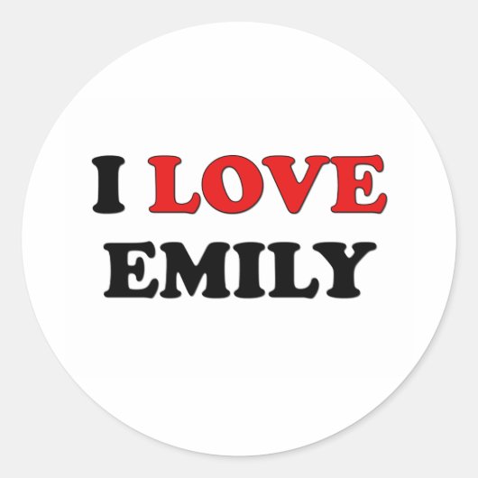 Ik hou van Emily Ronde Sticker (Voorkant)