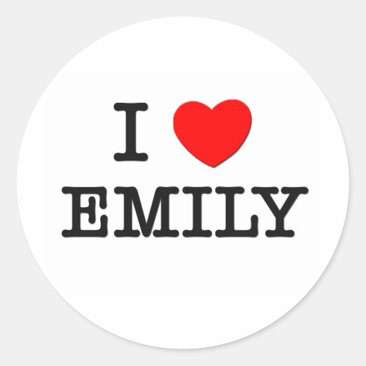 Ik hou van Emily Ronde Sticker (Voorkant)