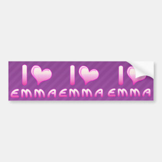 Ik hou van emma bumper sticker voor Emma-liefhebbe