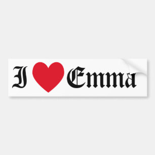 Ik hou van Emma Bumpersticker