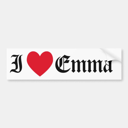 Ik hou van Emma Bumpersticker (Voorkant)