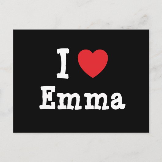 Ik hou van Emma hart T-Shirt Briefkaart (Voorkant)