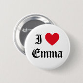 Ik hou van Emma Ronde Button 5,7 Cm (Voorkant /achterkant)